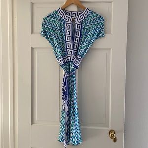 Diane von Furstenberg Wrap Dress wGreek Key Detail